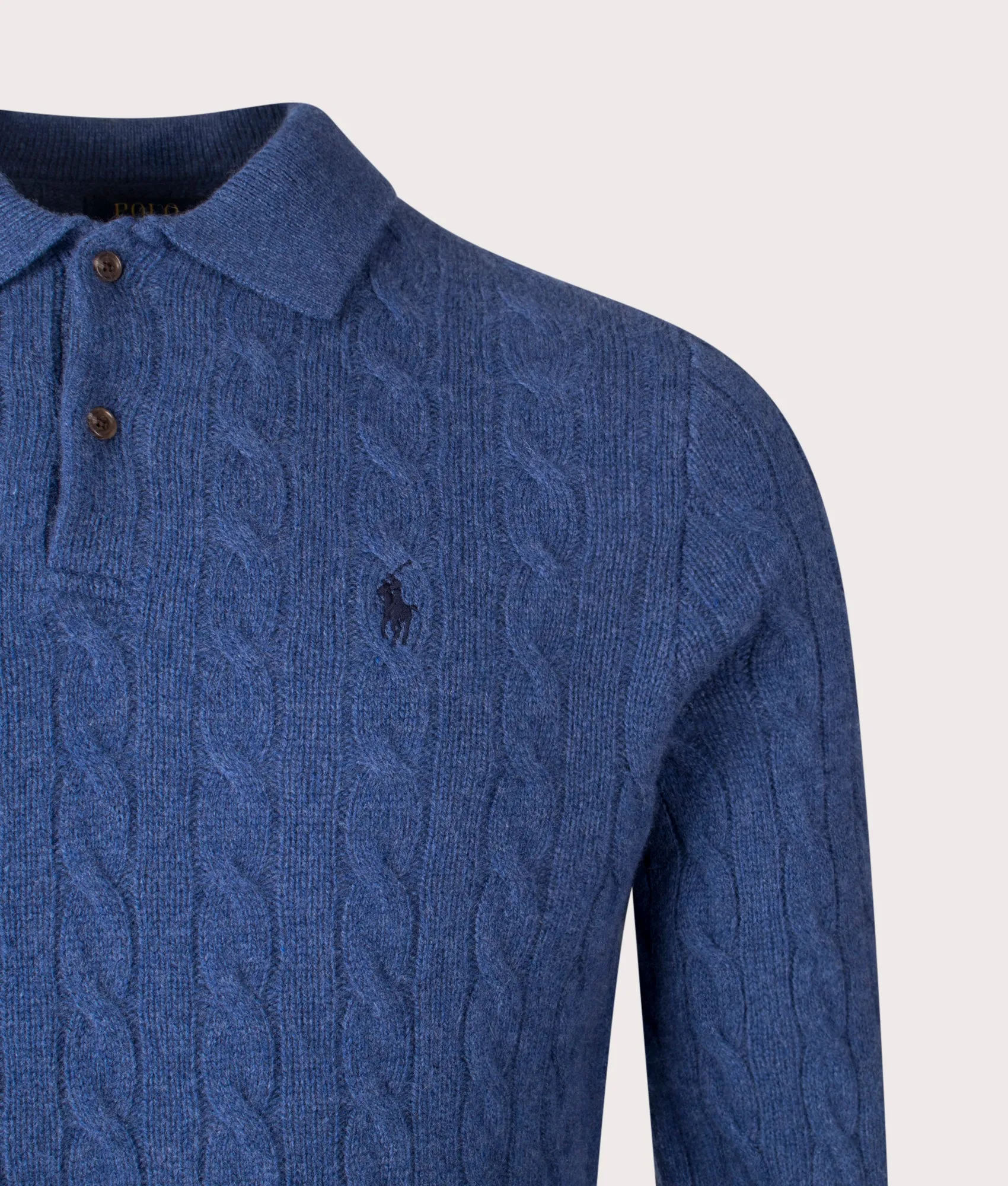 Cable Knit Cashmere Polo Neck Jumper sold by EQVVS product image thumbnail 2