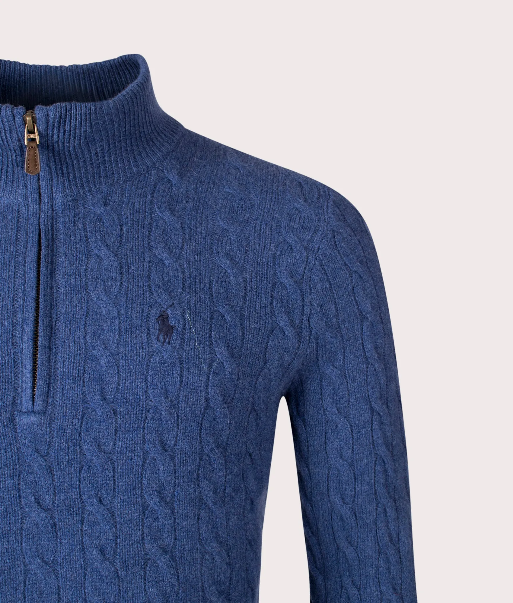 Cashmere Blend Quarter Zip Cable Knit Jumper sold by EQVVS product image thumbnail 2