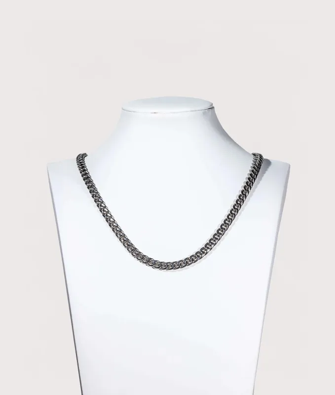 Silver Stainless Steel Cuban Link Chain 6mm 20" sold by EQVVS