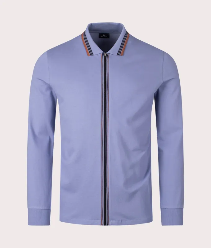 Long Sleeve Zip Through Polo Shirt sold by EQVVS