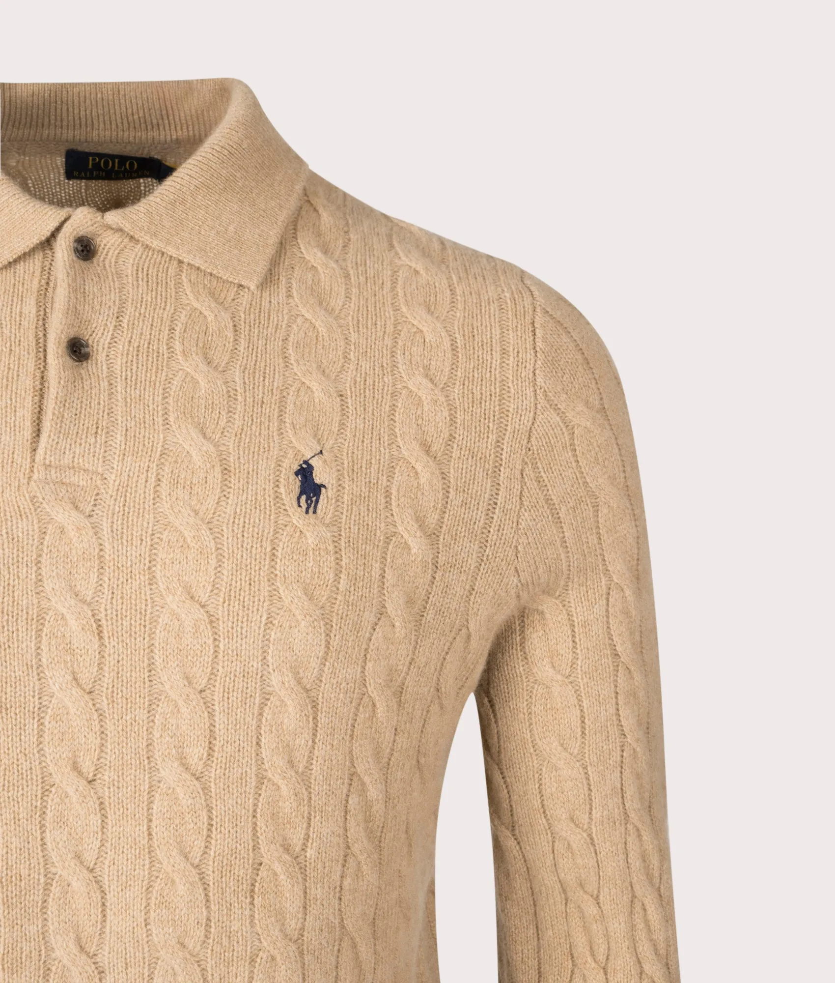 Cable Knit Cashmere Polo Neck Jumper sold by EQVVS product image thumbnail 2