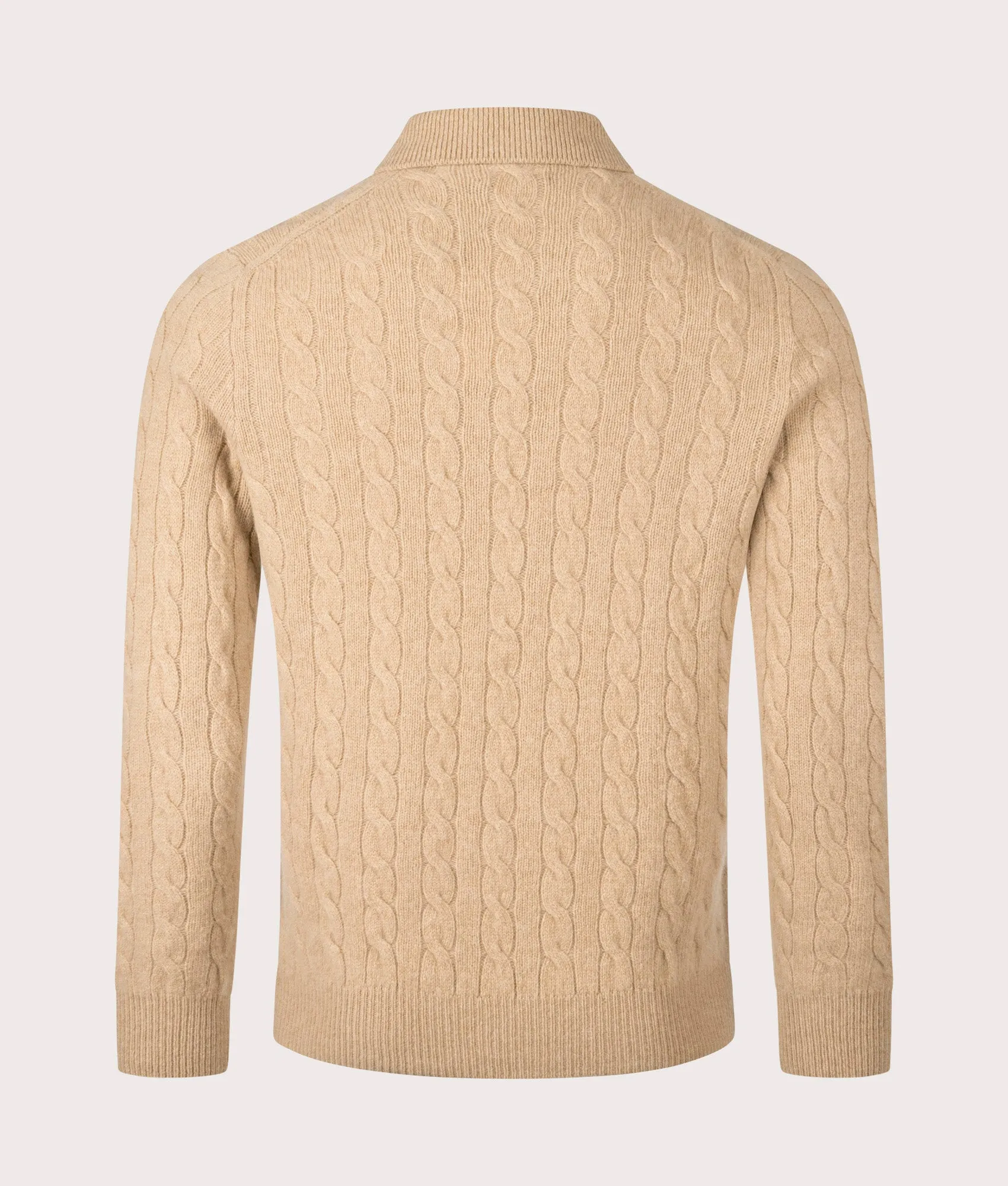 Cable Knit Cashmere Polo Neck Jumper sold by EQVVS product image thumbnail 3