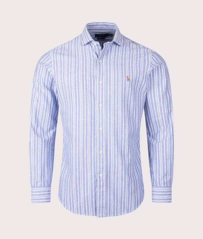 Custom Slim Fit Striped Oxford Shirt sold by EQVVS