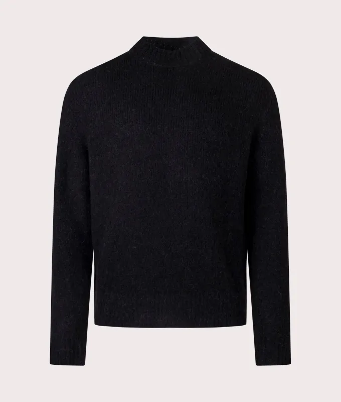 Relaxed Fit Rasmus Mock Neck Brushed Jumper sold by EQVVS