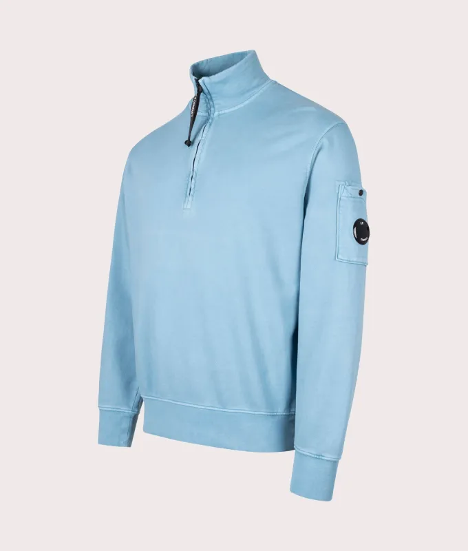 Diagonal Fleece Quarter Zip Sweatshirt made by C.P. Company