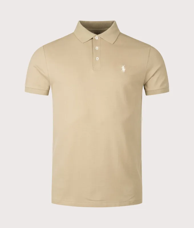 Custom Slim Fit Stretch Mesh Polo Shirt sold by EQVVS