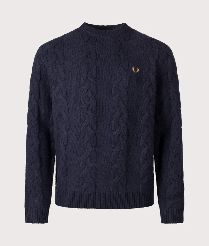 Chunky Cable Knit Jumper made by Fred Perry