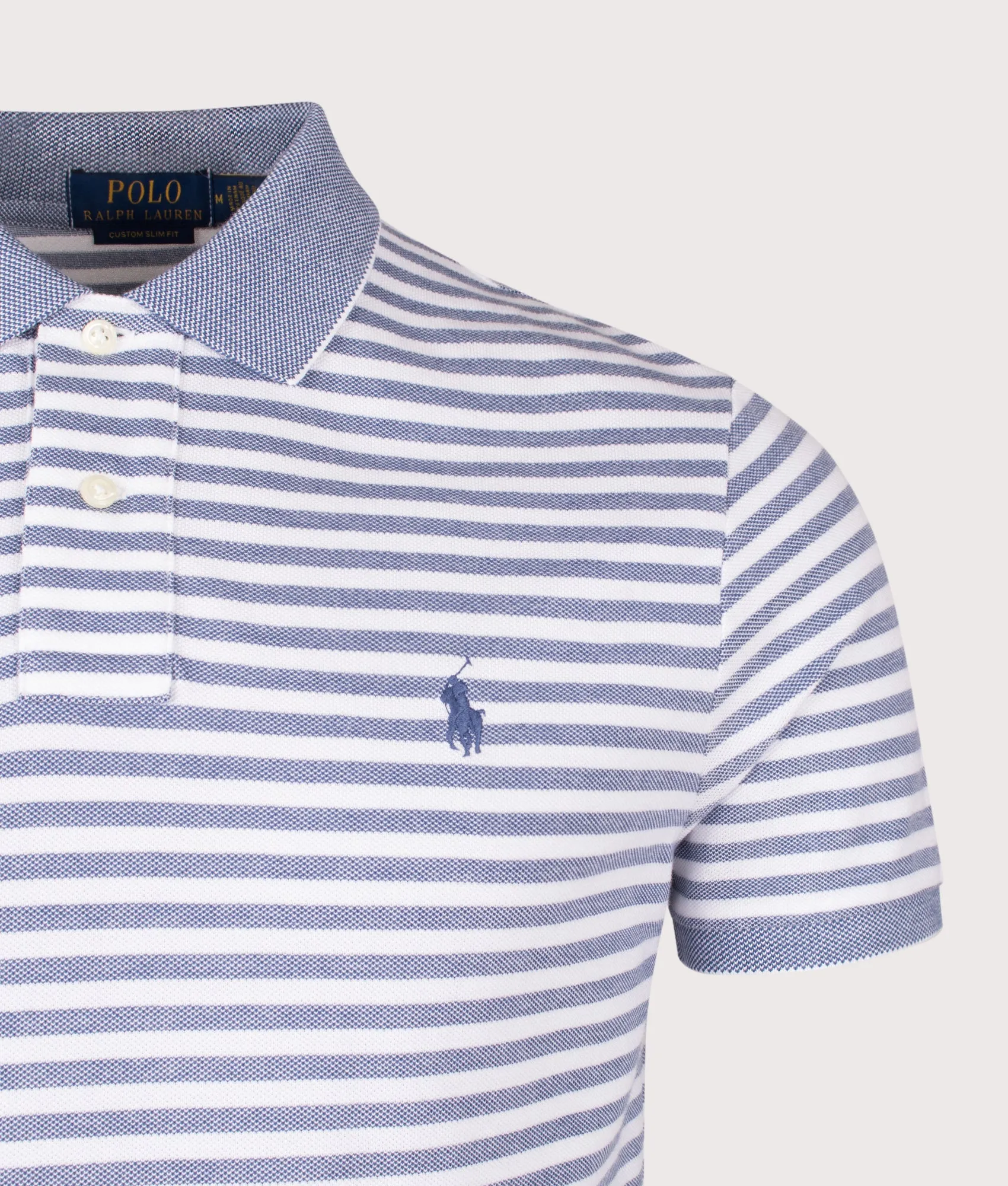 Custom Slim Fit Striped Mesh Polo Shirt sold by EQVVS product image thumbnail 2