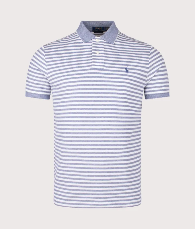 Custom Slim Fit Striped Mesh Polo Shirt sold by EQVVS