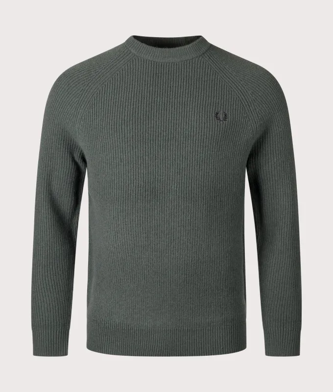 Lambswool Raglan Jumper made by Fred Perry