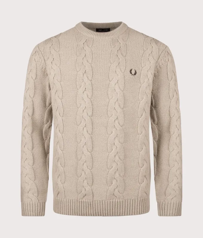 Chunky Cable Knit Jumper made by Fred Perry