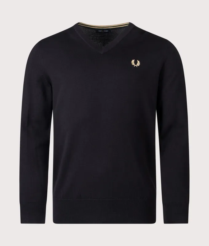 Classic V Neck Jumper made by Fred Perry