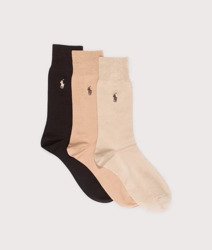 3 Pack of Cotton Blend Crew Socks made by Polo by Ralph Lauren