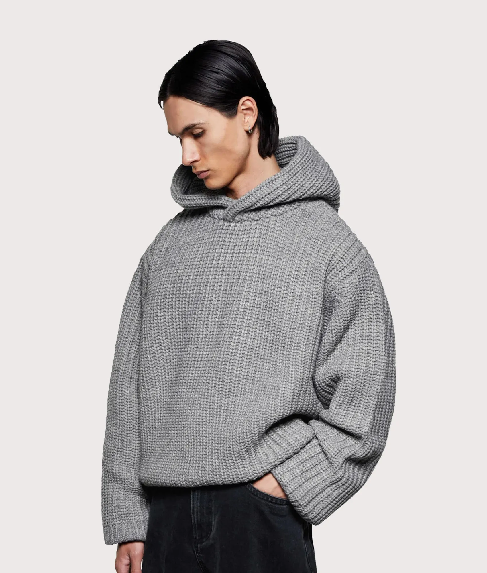 Oversized Chunky Rib Knit Hoodie sold by EQVVS product image thumbnail 3