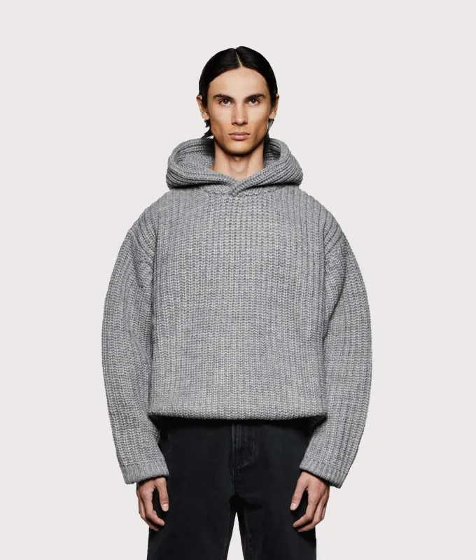 Oversized Chunky Rib Knit Hoodie sold by EQVVS