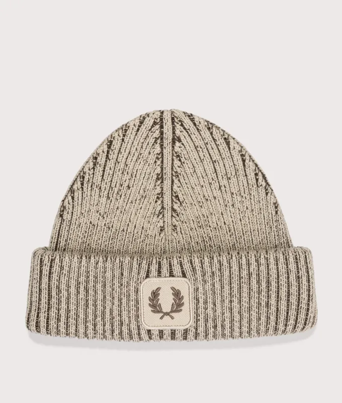 Cotton Ribbed Beanie made by Fred Perry