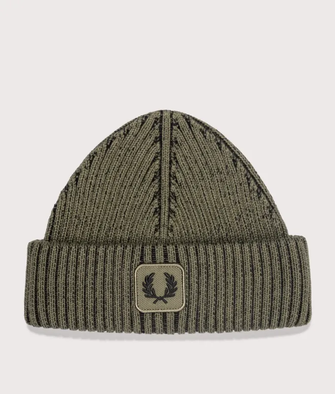 Cotton Ribbed Beanie made by Fred Perry