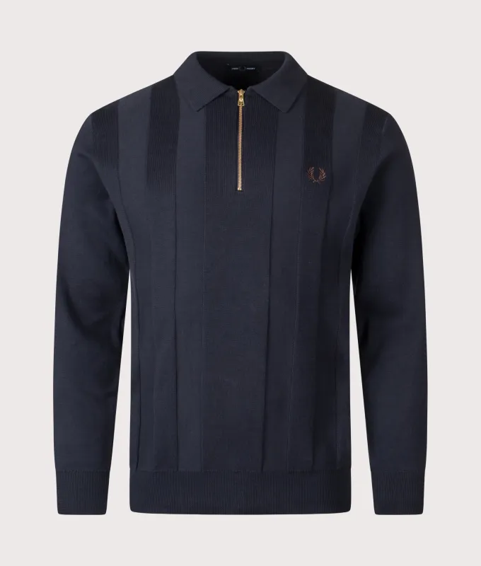 Tonal Stripe Knitted Polo sold by EQVVS