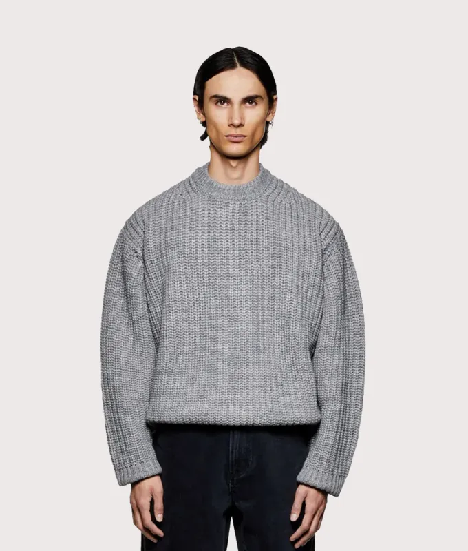 Oversized Chunky Rib Knit Crewneck Jumper sold by EQVVS