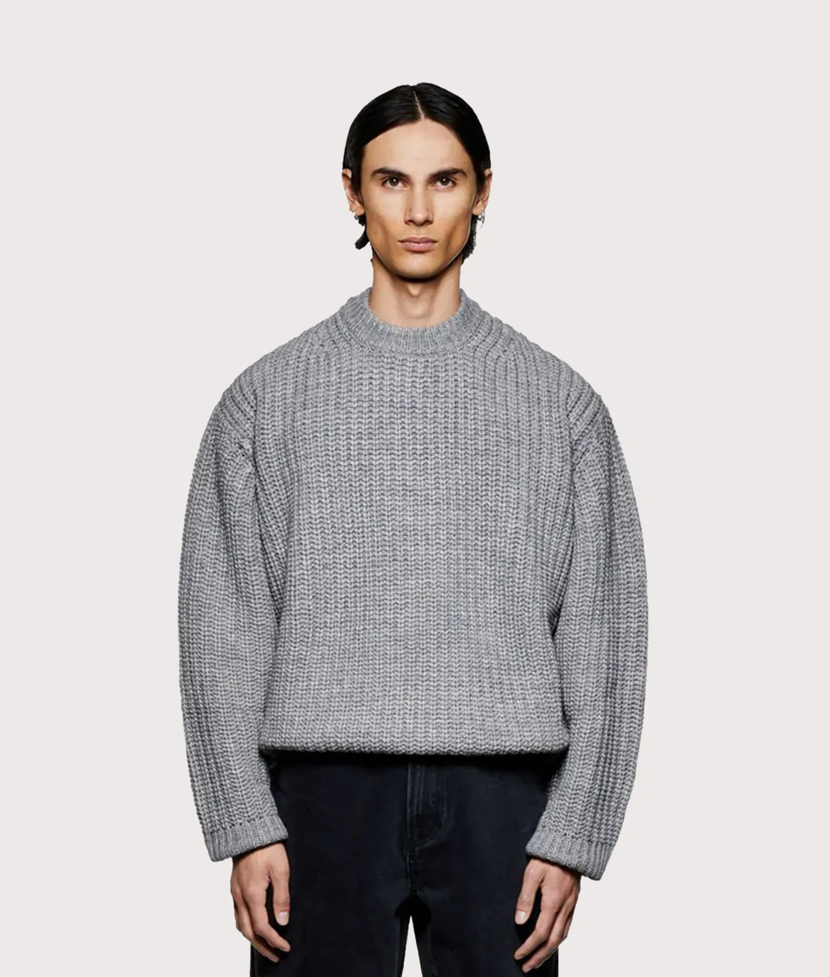Oversized Chunky Rib Knit Crewneck Jumper sold by EQVVS