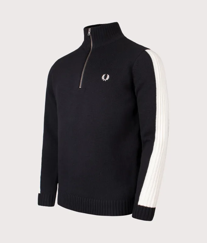 Ribbed Sleeve Quarter Zip Jumper sold by EQVVS
