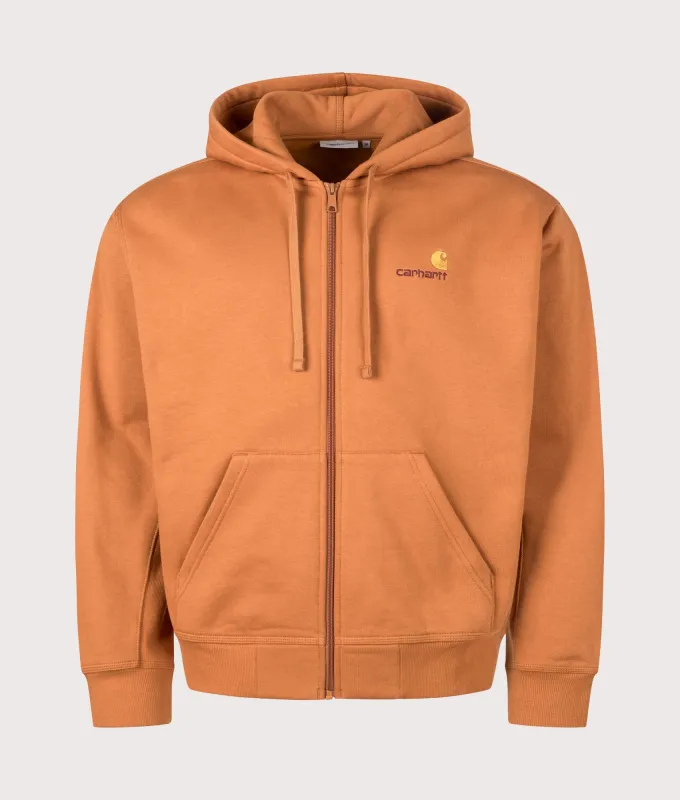 Relaxed Fit American Script Zip Through Hoodie sold by EQVVS