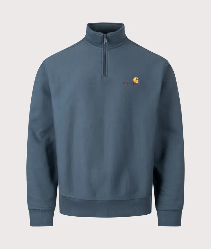 Relaxed Fit Quarter Zip American Script Sweatshirt made by Carhartt WIP