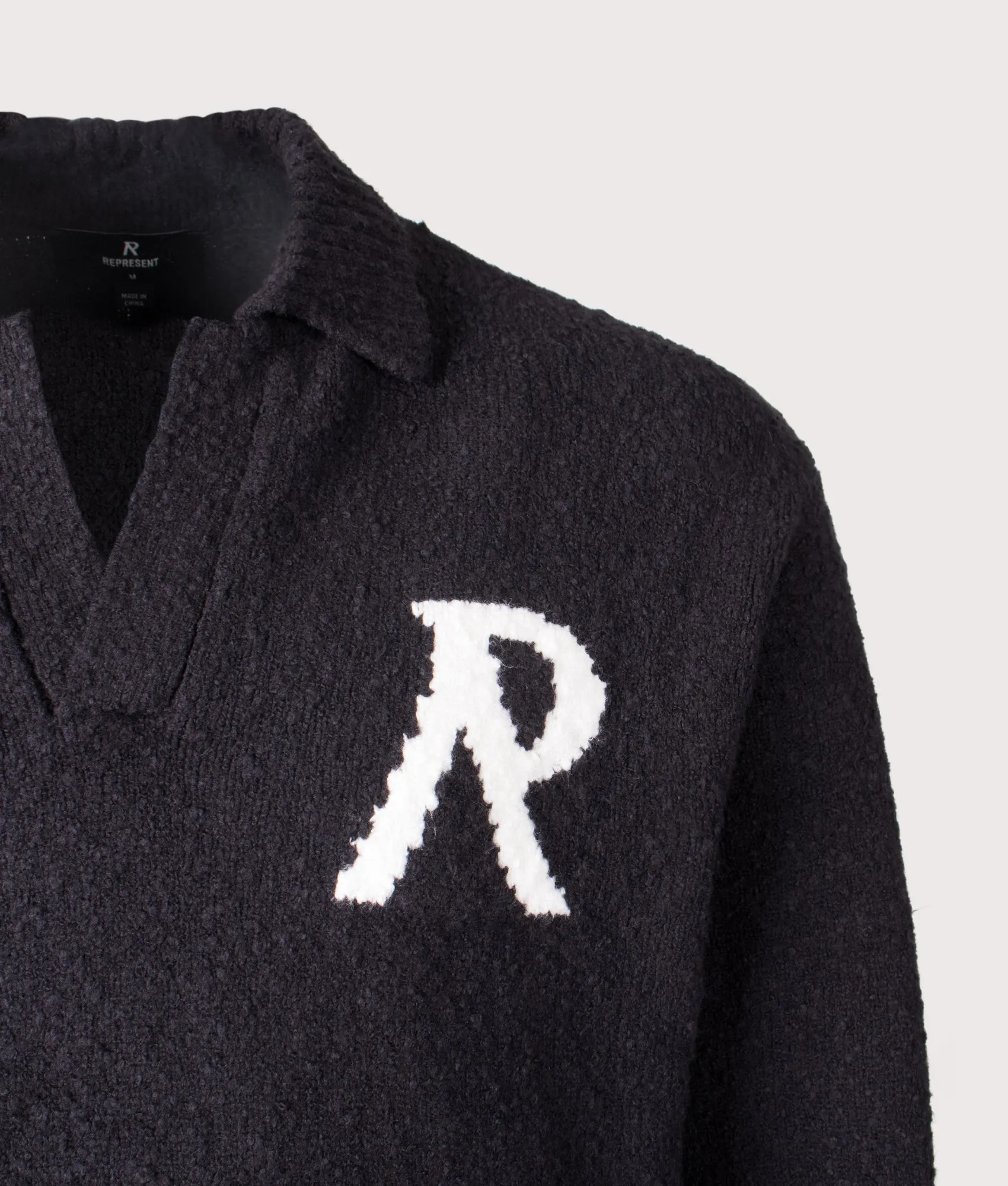 Relaxed Fit Knitted Boucle Long Sleeve Polo Shirt sold by EQVVS product image thumbnail 2