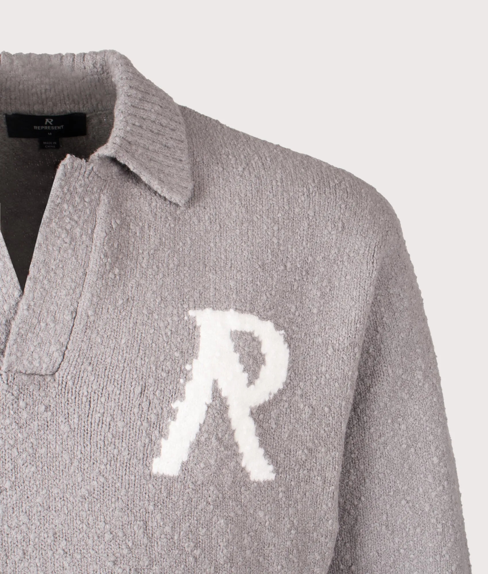 Relaxed Fit Knitted Boucle Long Sleeve Polo Shirt sold by EQVVS product image thumbnail 2