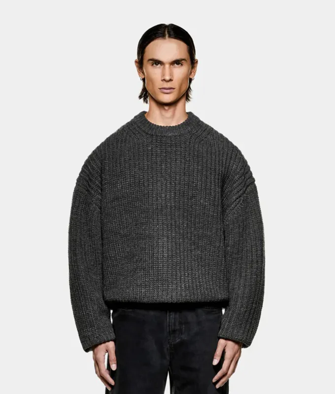 Oversized Chunky Rib Knit Crewneck Jumper sold by EQVVS