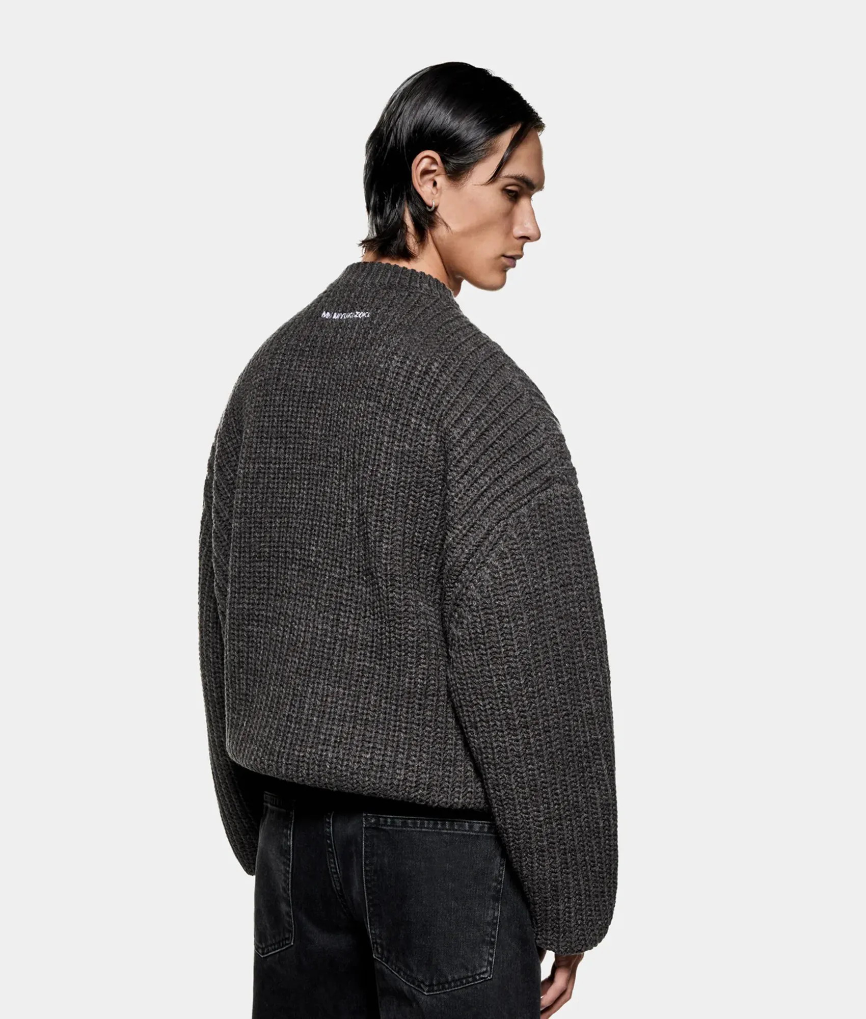 Oversized Chunky Rib Knit Crewneck Jumper sold by EQVVS product image thumbnail 3
