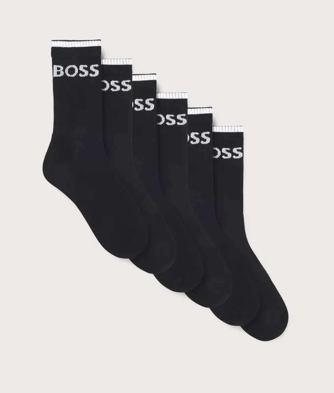 6 Pack QS Stripe Socks made by Hugo Boss