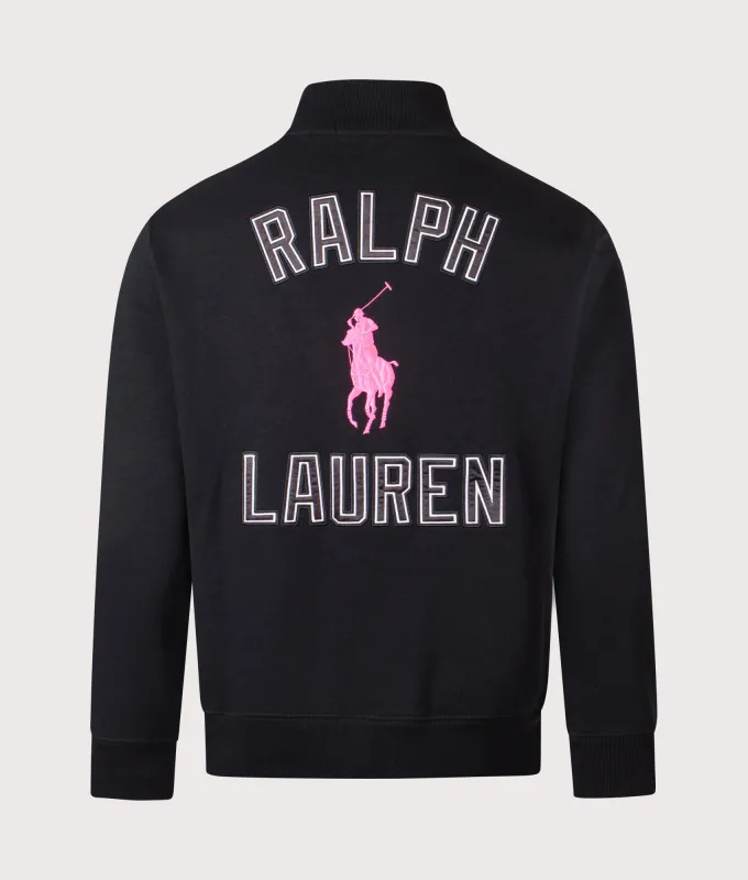 Relaxed Fit Pink Pony Quarter Zip Sweatshirt made by Polo by Ralph Lauren