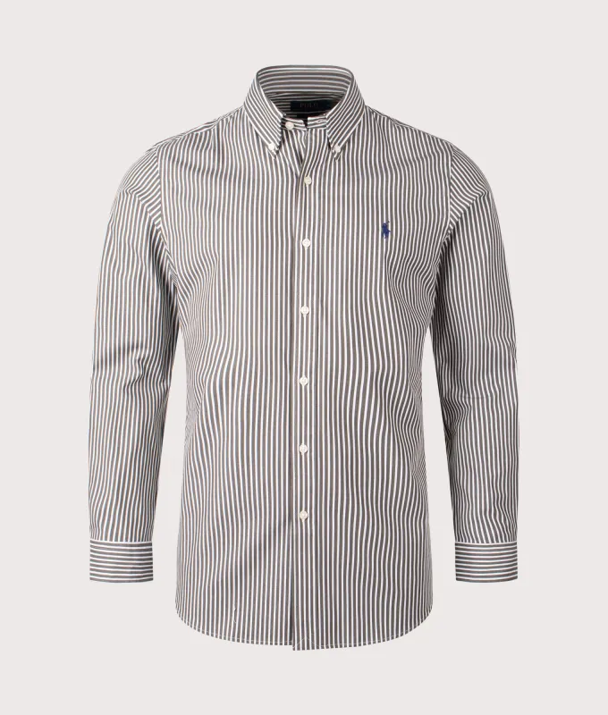 Custom Fit Striped Stretch Poplin Shirt made by Polo by Ralph Lauren