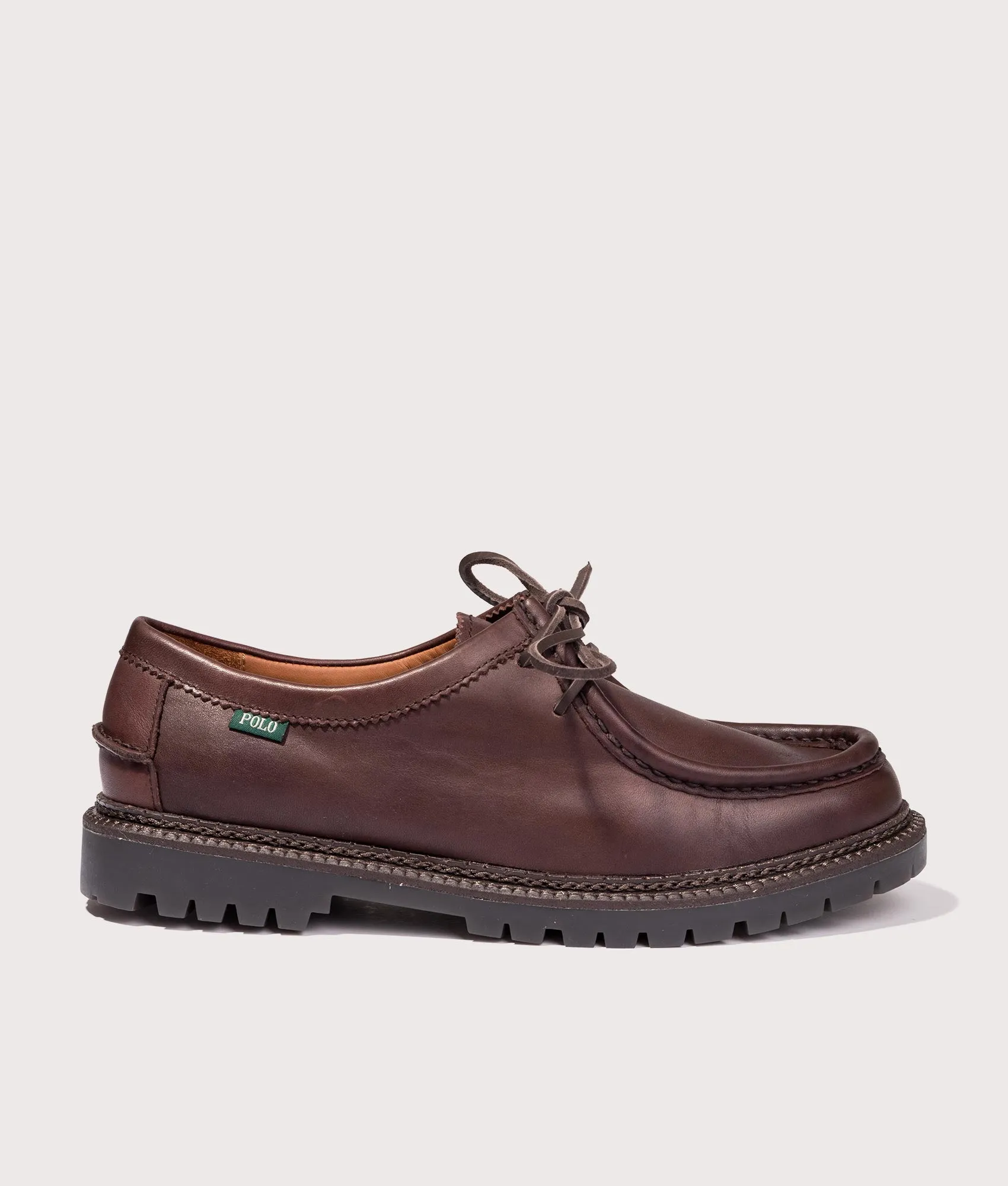 Jett Lug-Sole Leather Moc-Toe Shoes sold by EQVVS