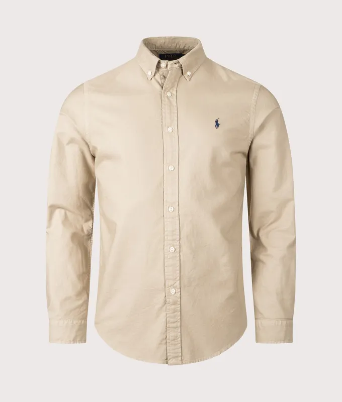 Slim Fit Garment-Dyed Oxford Shirt sold by EQVVS
