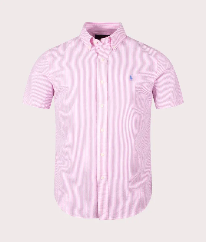 Custom Fit Short Sleeve Lightweight Stripe Shirt made by Polo by Ralph Lauren