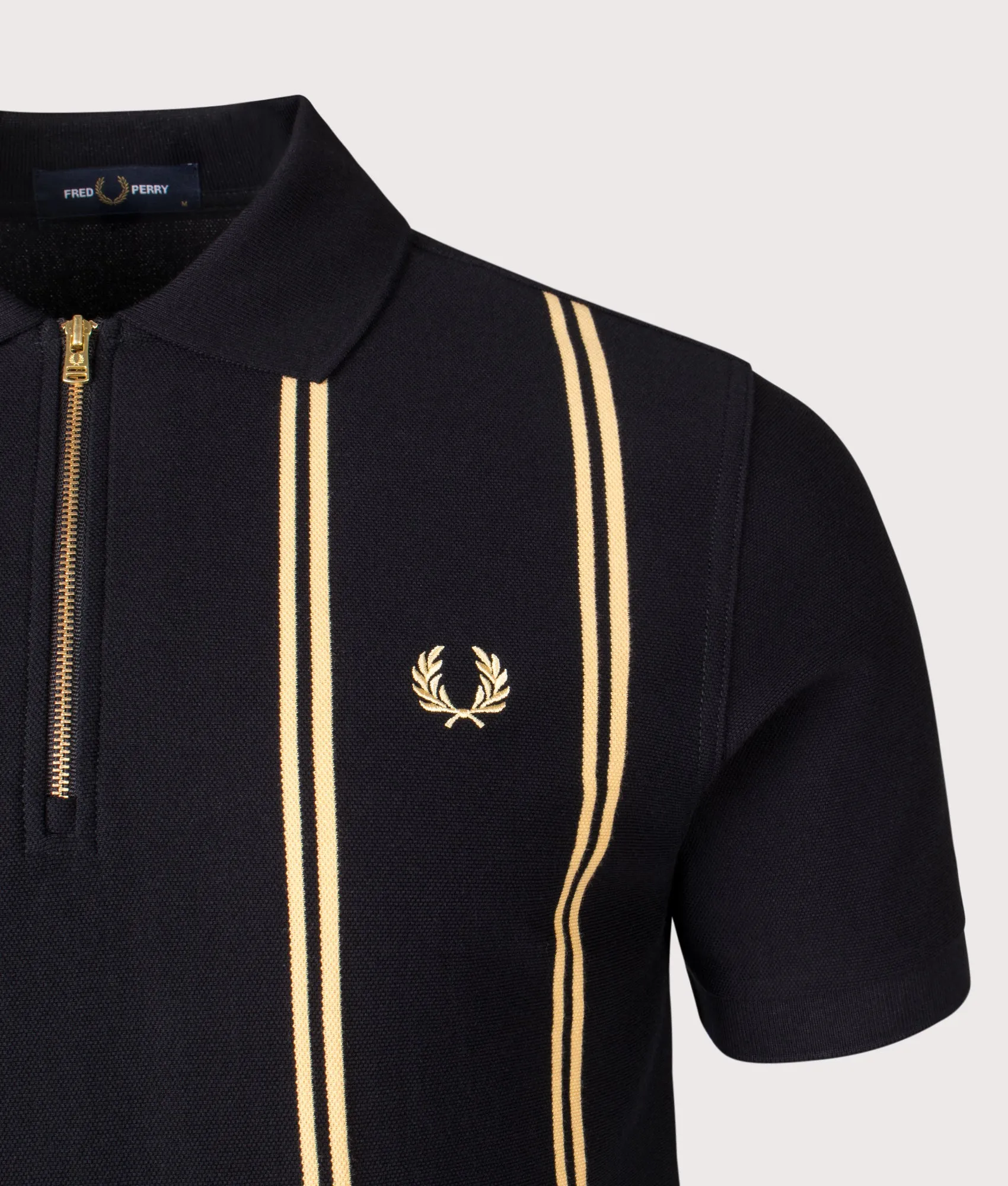 Vertical Stripe Zip Neck Polo Shirt sold by EQVVS product image thumbnail 2