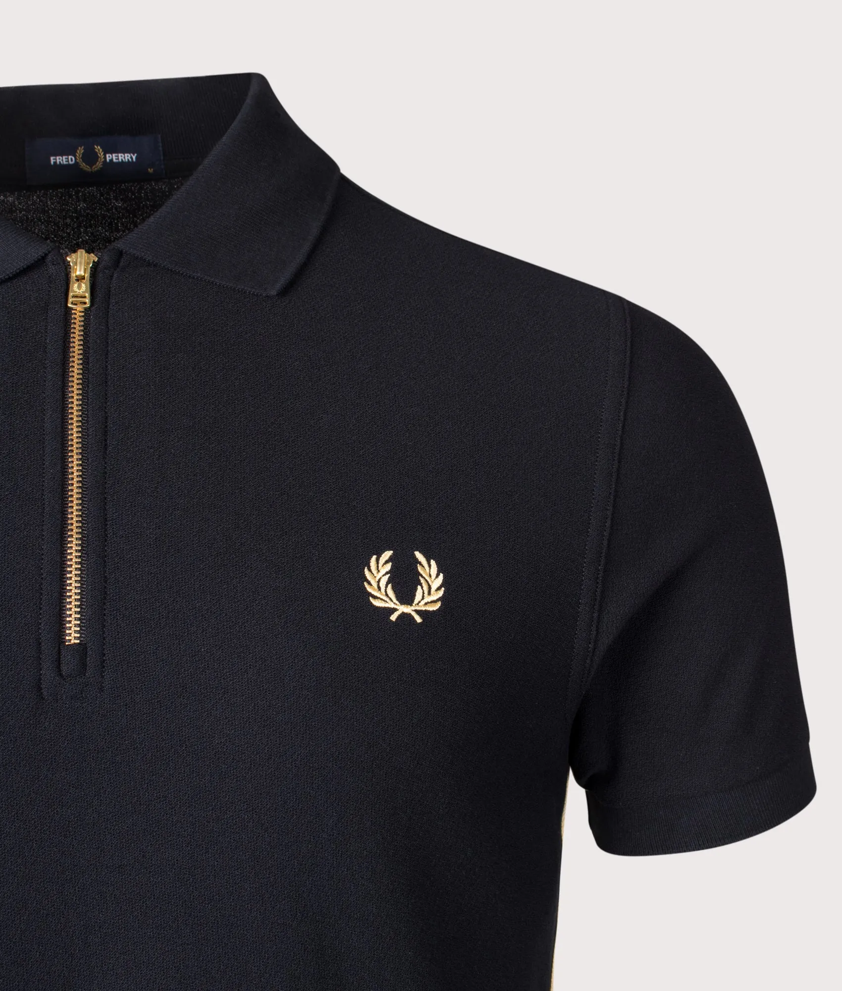 Stripe Tape Zip Neck Polo Shirt sold by EQVVS product image thumbnail 2
