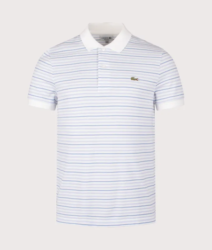 Rib Collar Striped Polo Shirt made by Lacoste