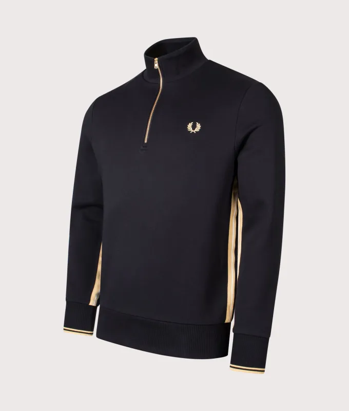 Stripe Tape Quarter Zip Sweatshirt sold by EQVVS