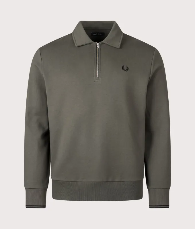 Quarter Zip Collared Sweatshirt sold by EQVVS
