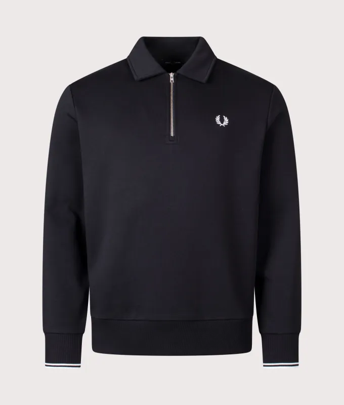Quarter Zip Collared Sweatshirt sold by EQVVS