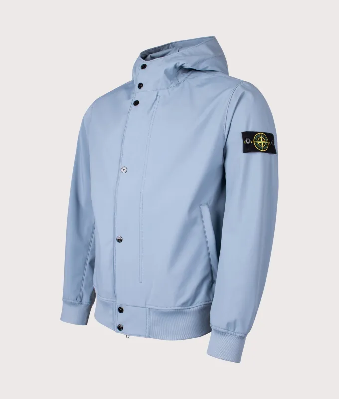Light Soft Shell-R E.DYE® Technology Hooded Jacket made by Stone Island