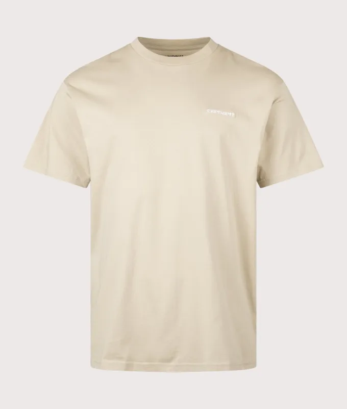 Relaxed Fit Script Embroidery T-Shirt sold by EQVVS