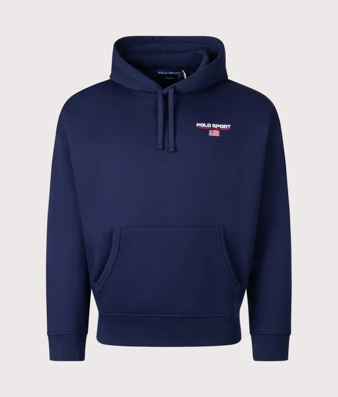 Relaxed Fit Polo Sport Flag Logo Hoodie made by Polo by Ralph Lauren