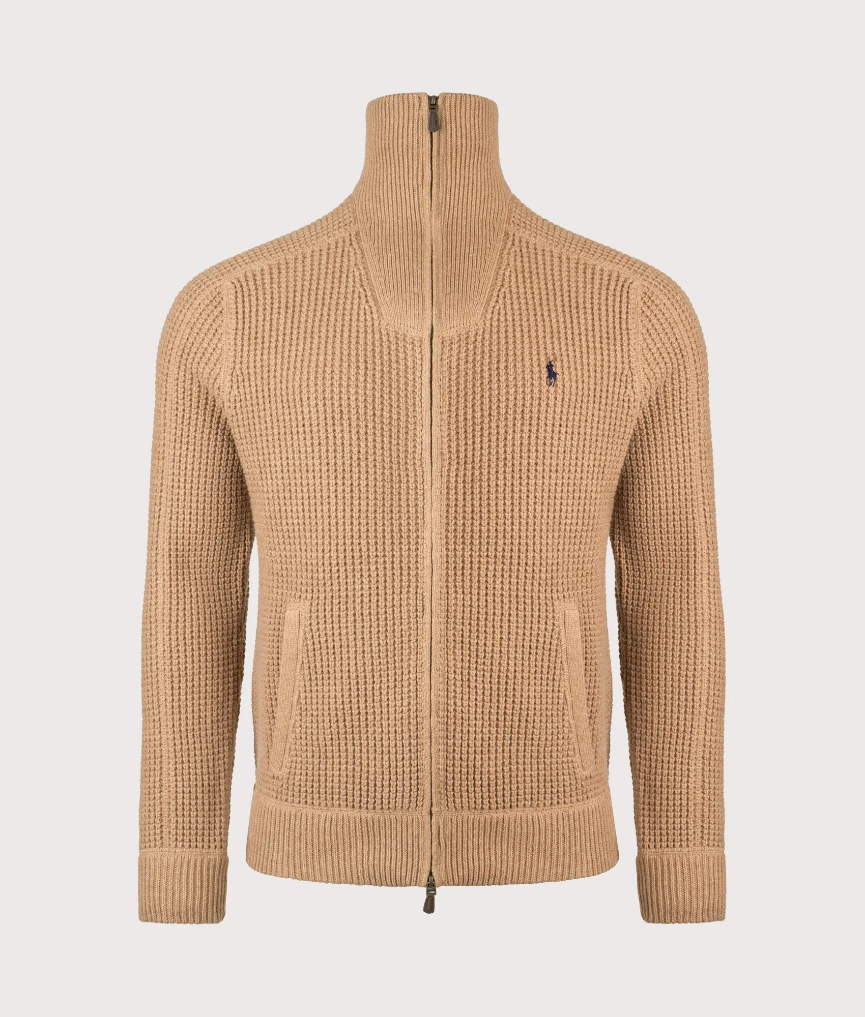 Waffle Knit Zip Through Jumper sold by EQVVS product image thumbnail 3
