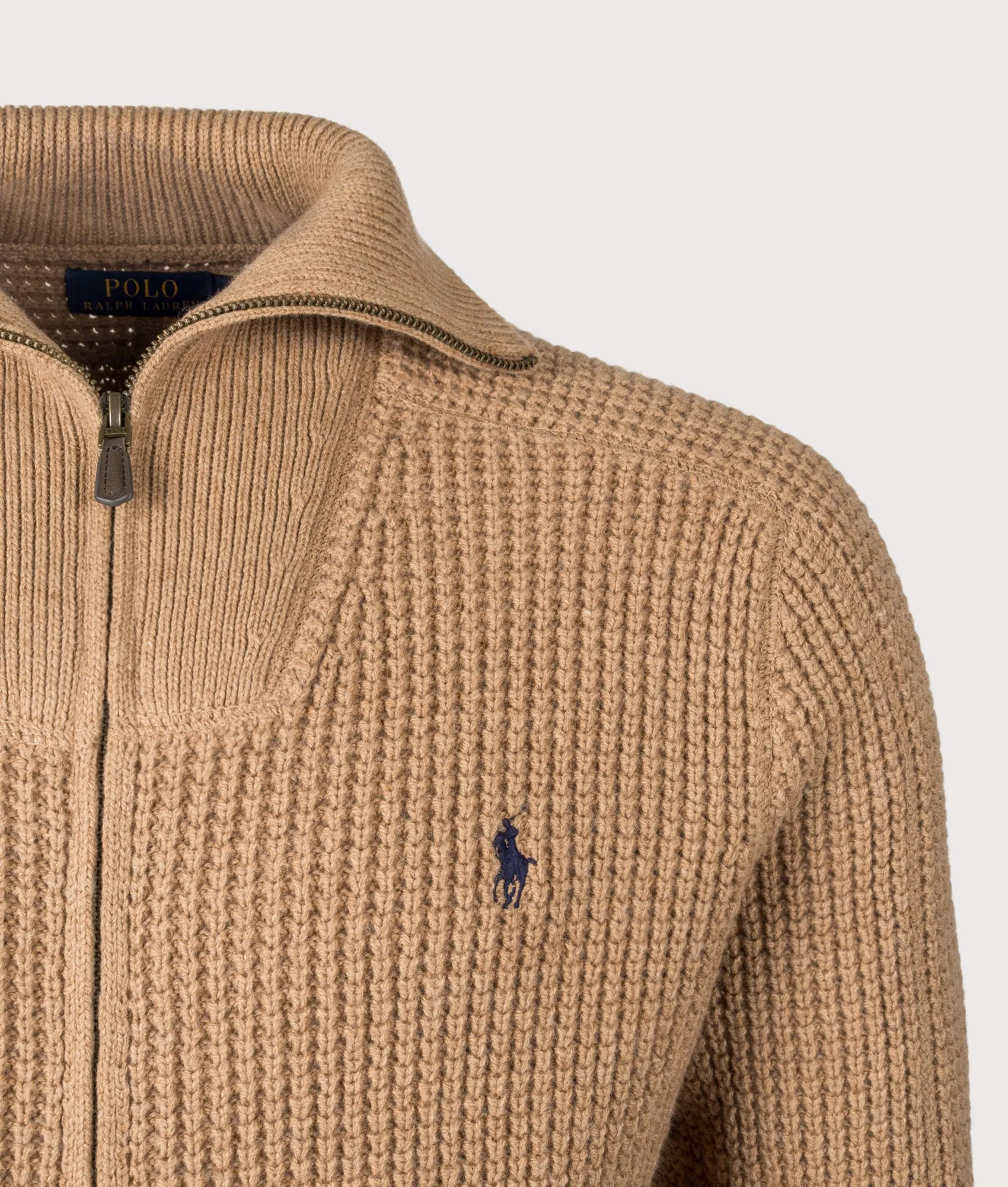 Waffle Knit Zip Through Jumper sold by EQVVS product image thumbnail 2