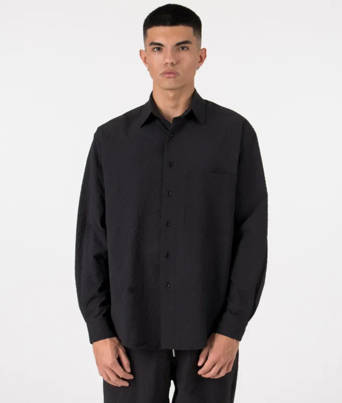 Oversized Seersucker Dress Shirt sold by EQVVS