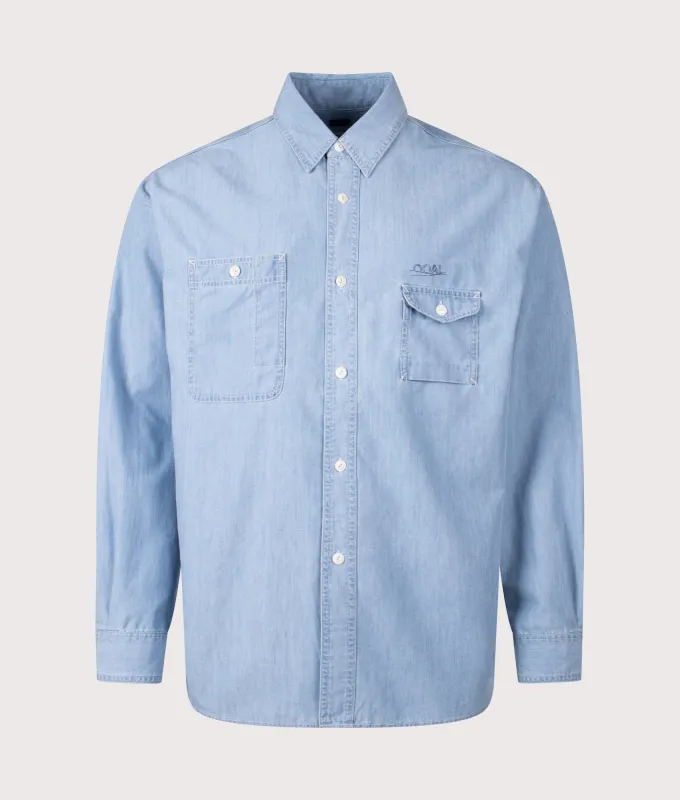 Oversized Regular Collar Chambray Shirt made by Nanamica